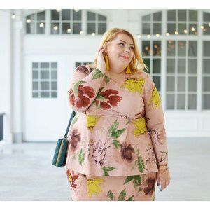 Melissa McCarthy Seven 7 Womens 3X Pink Floral Lon